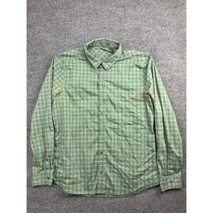 Toad & Co Flannel Shirt Men's Large Green Check Button Up Long Sleeve Collared